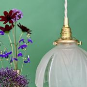 Vintage art deco frosted glass lampshade pendant light