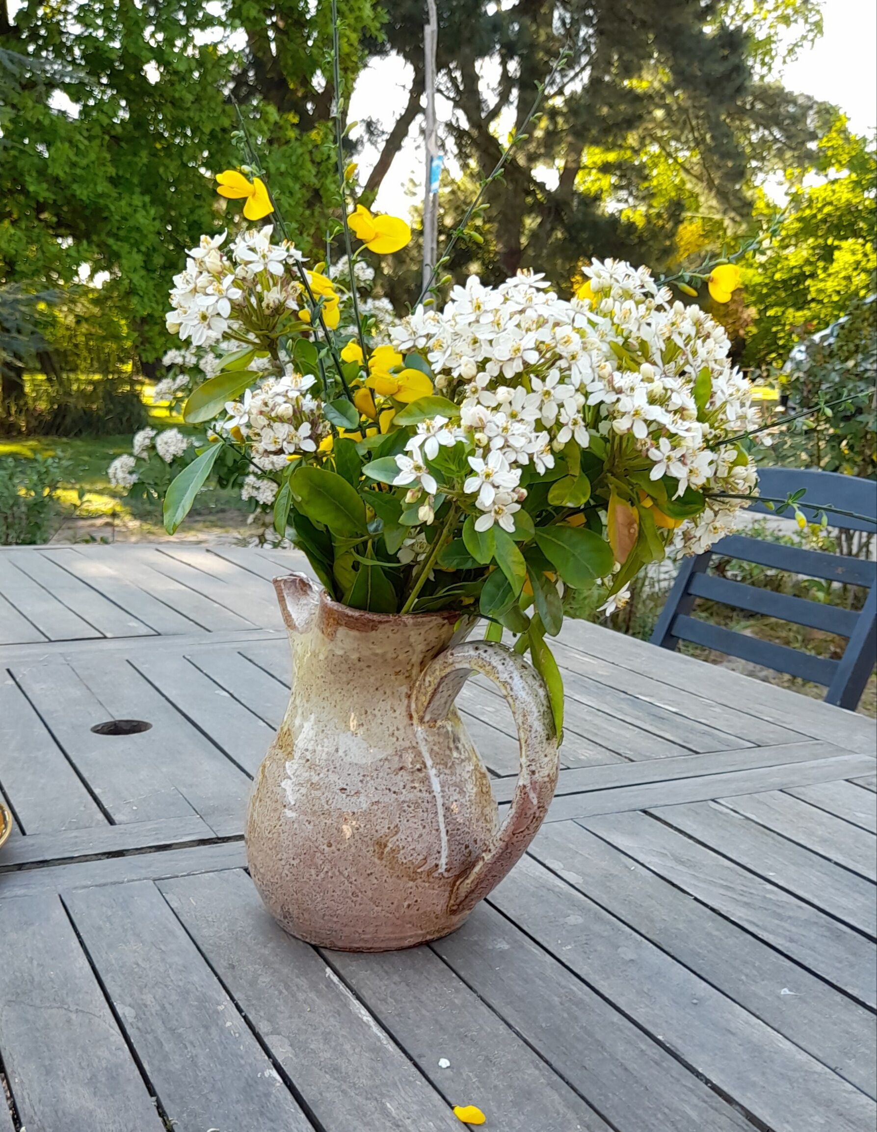 Old cider pitcher in varnished sandstone early 20th century