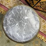 Tripod pedestal table with gallery and marble