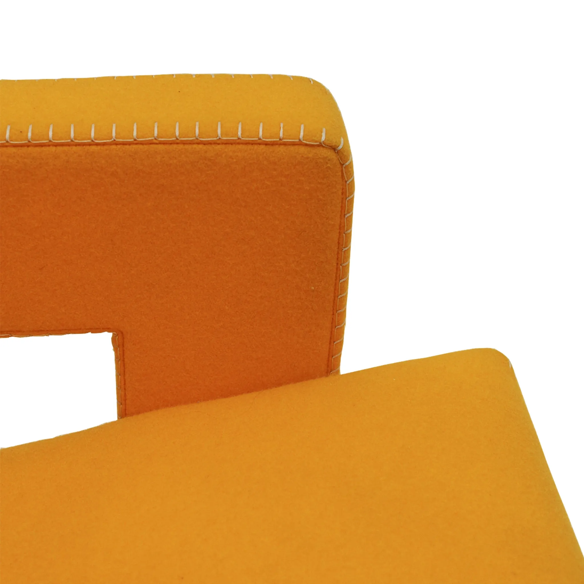 20th Century Thomas Rietveld Orange Wool Fabric Pair Of Utrecht Armchairs 1