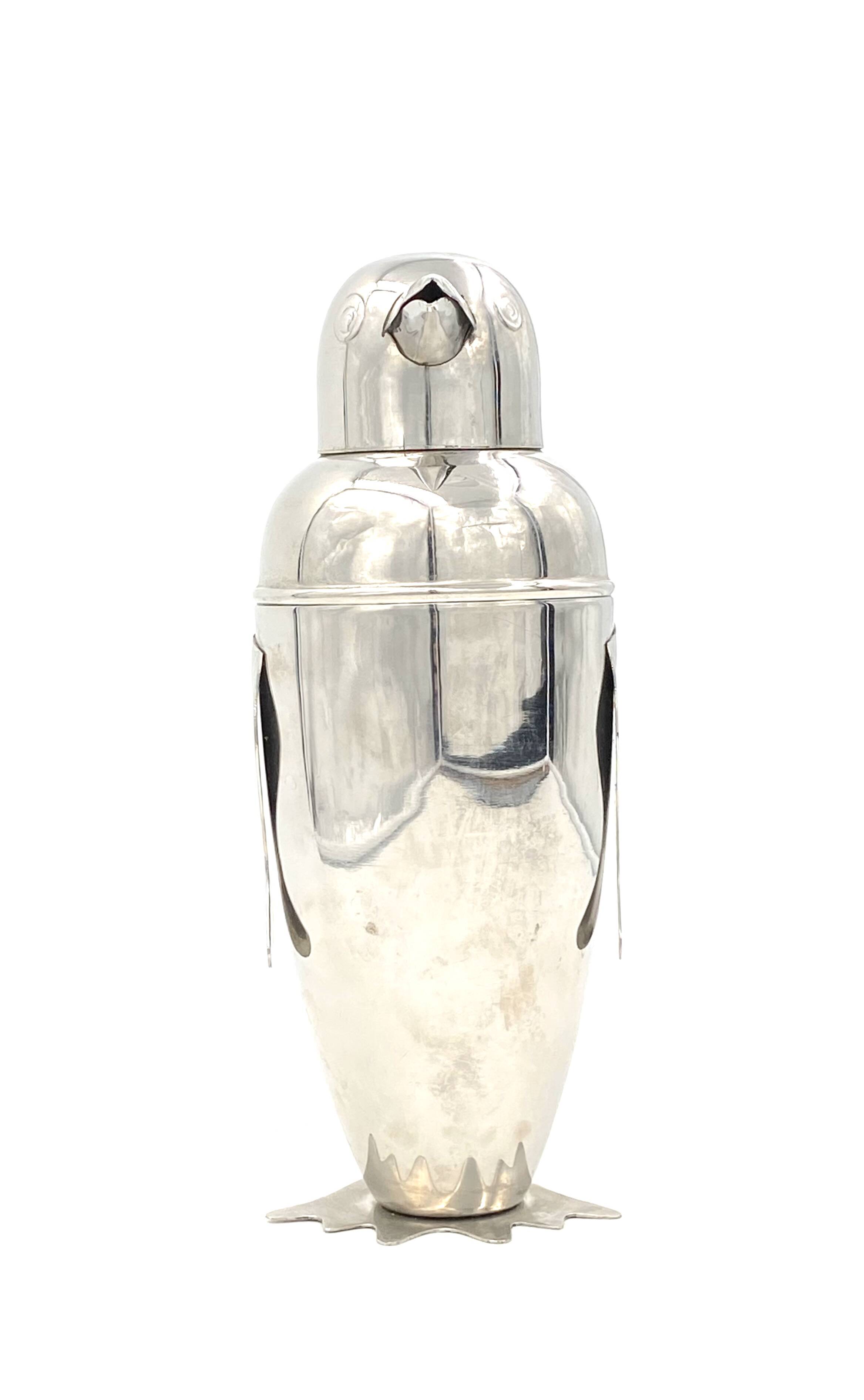 Penguin cocktail shaker, italy late xx century