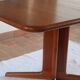 Table à manger danoise extensible en teck, pied central
