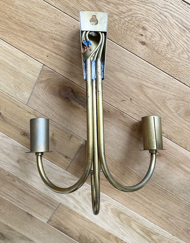 Set of 2 brass wall lights