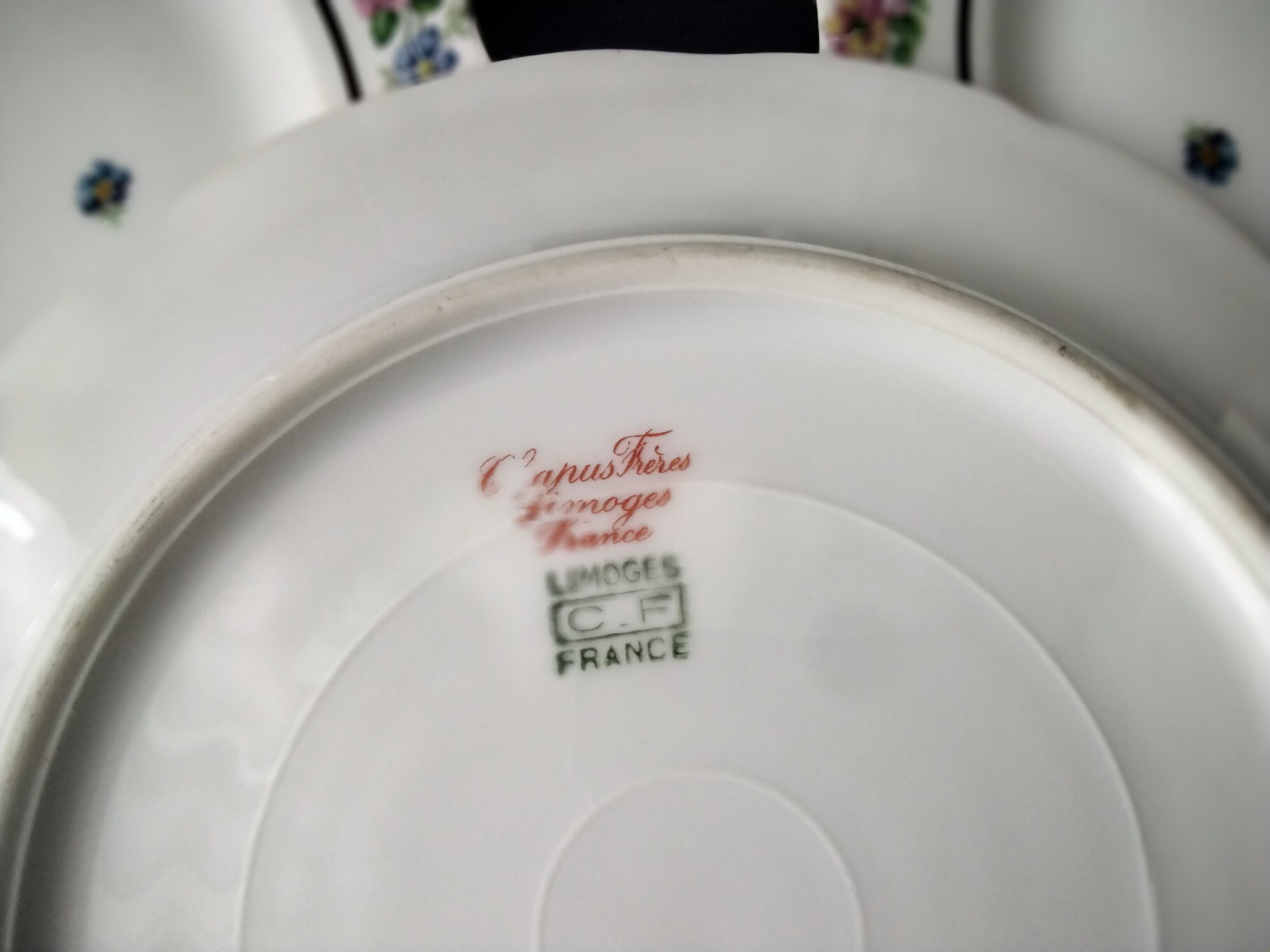Set of 5 porcelain cake plates from Limoges Chapus Frères