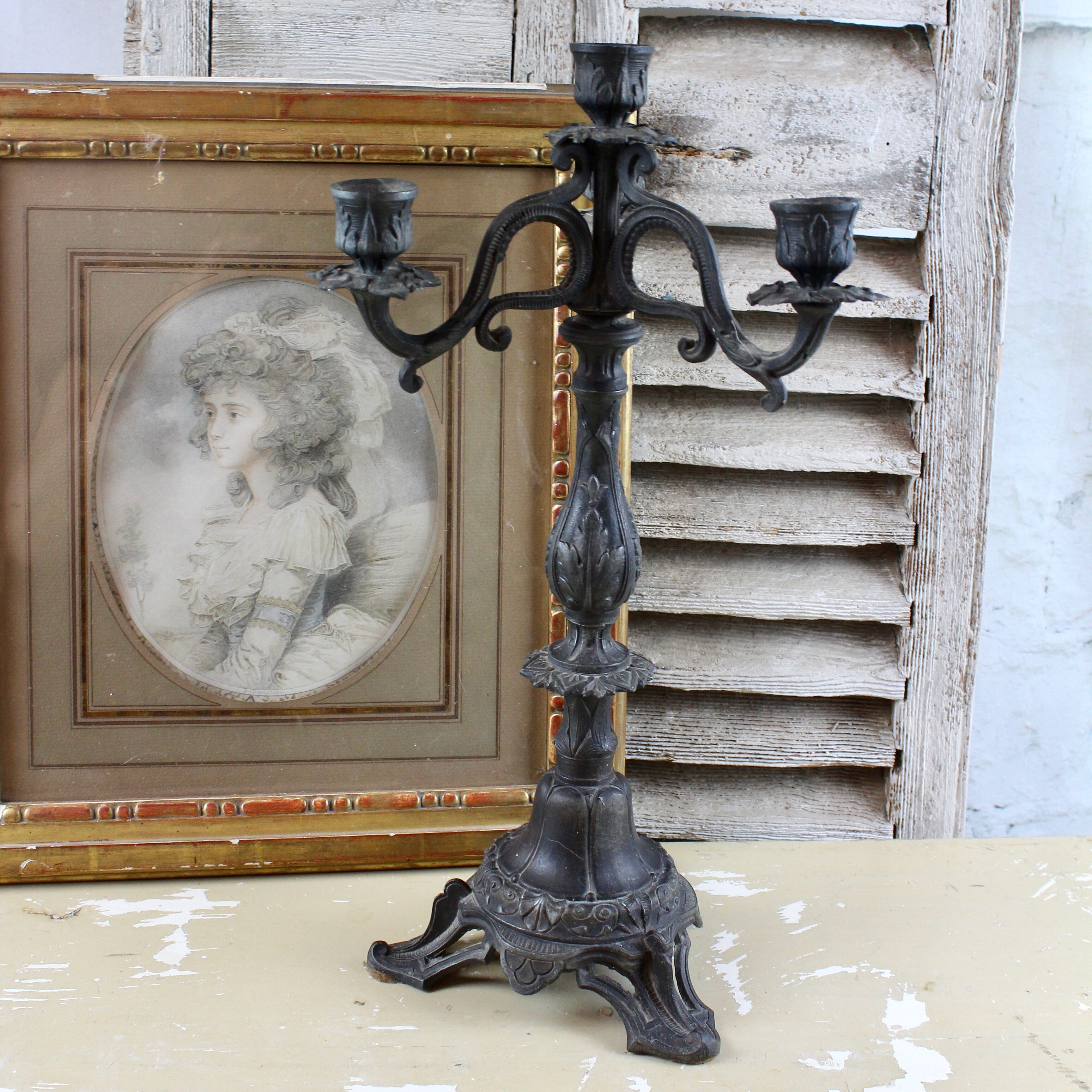 Napoleon III black candlestick