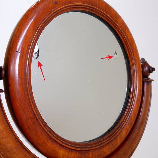Mahogany Psyche barber mirror - Turned Wood 19th century