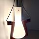 Vintage opaline and rosewood pendant,  Italy 1950 's