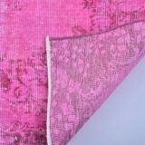 Oushak Floor Pink Wool Carpet 3148