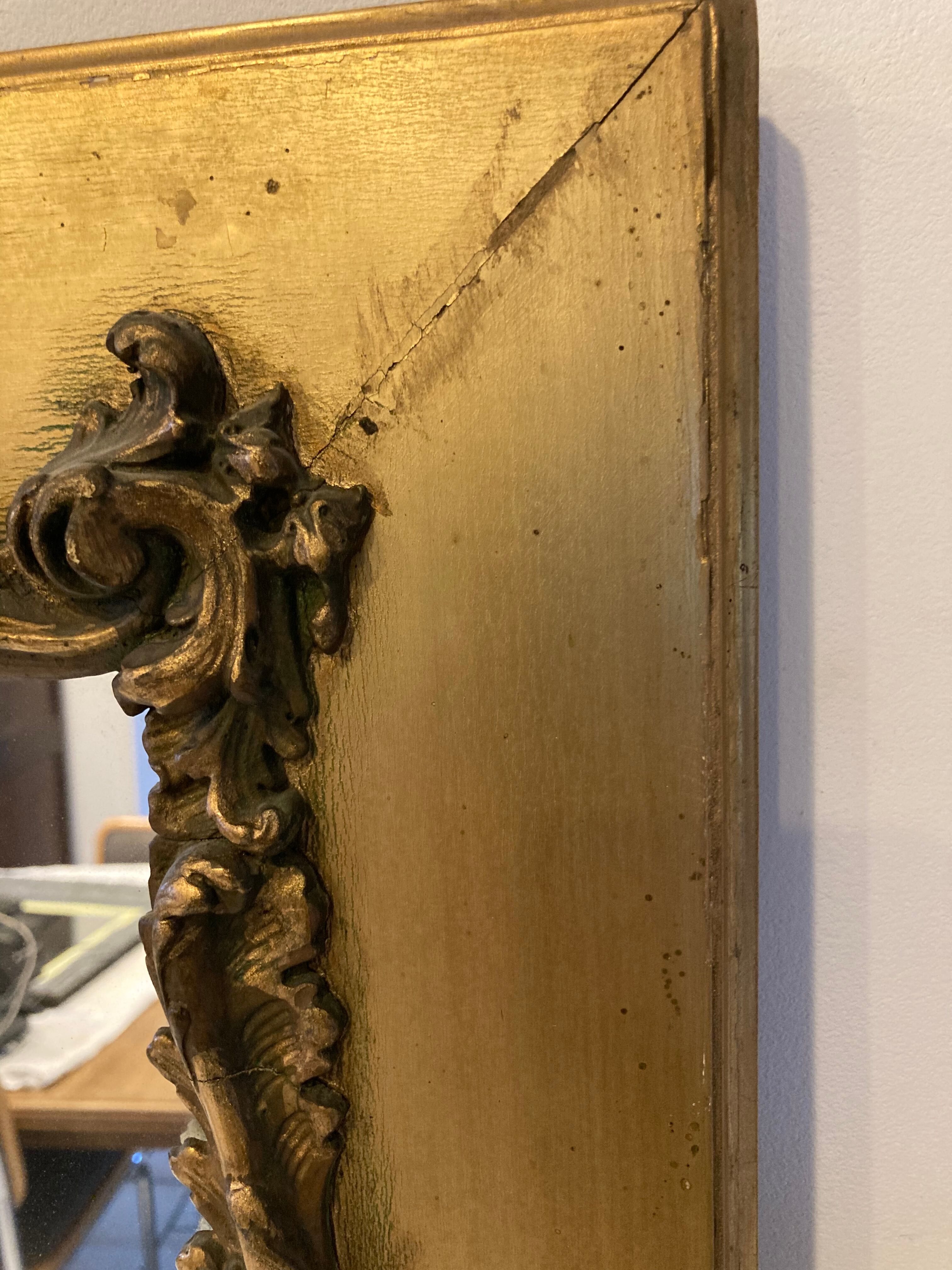 Gilded mirror rockery style louis XV