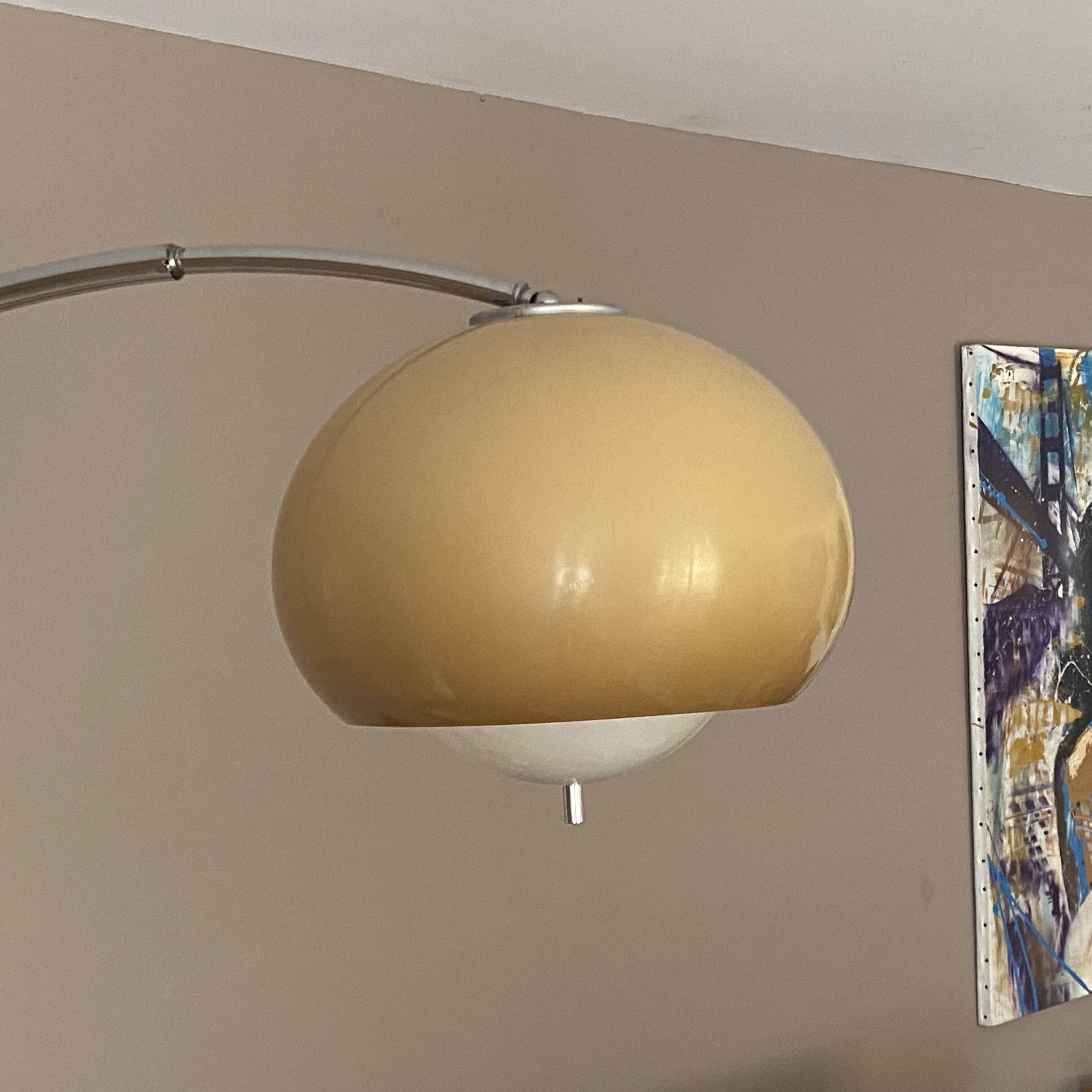 Arc floor lamp. 1970. Italy. Marble base.