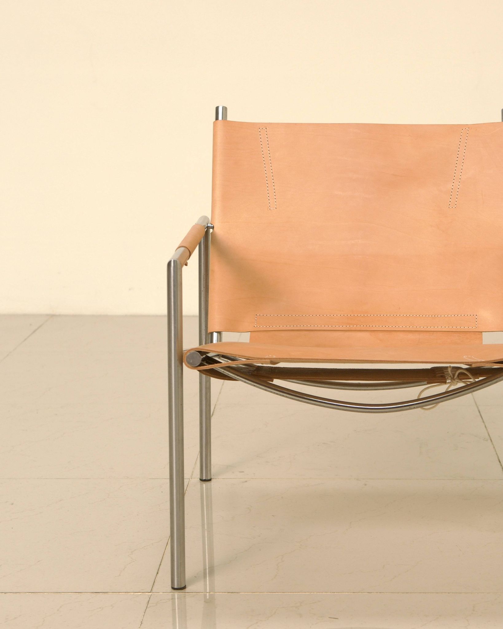 "SZ02" armchair in natural beige leather by Martin Visser for Spectrum 00's