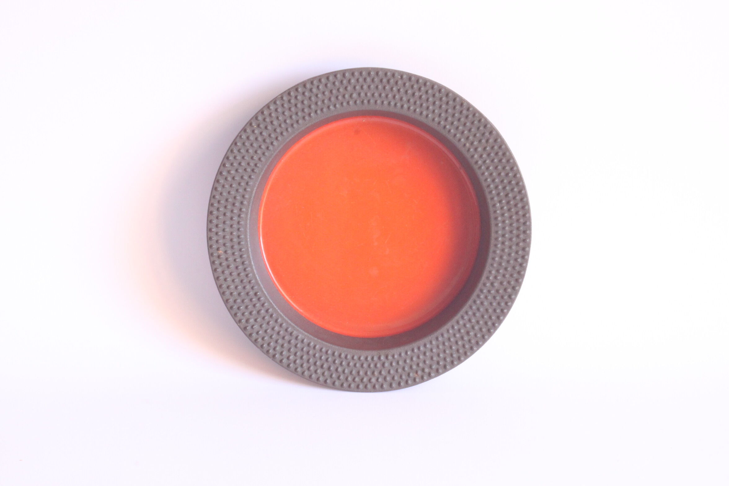 Red castiron enamelled vide poche bowl by Laurids Lonborg, Denmark 1960s