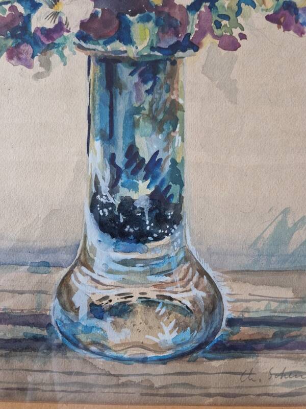 François Charles Schenckbecher (1887-1946) - Watercolor on paper - Flowers