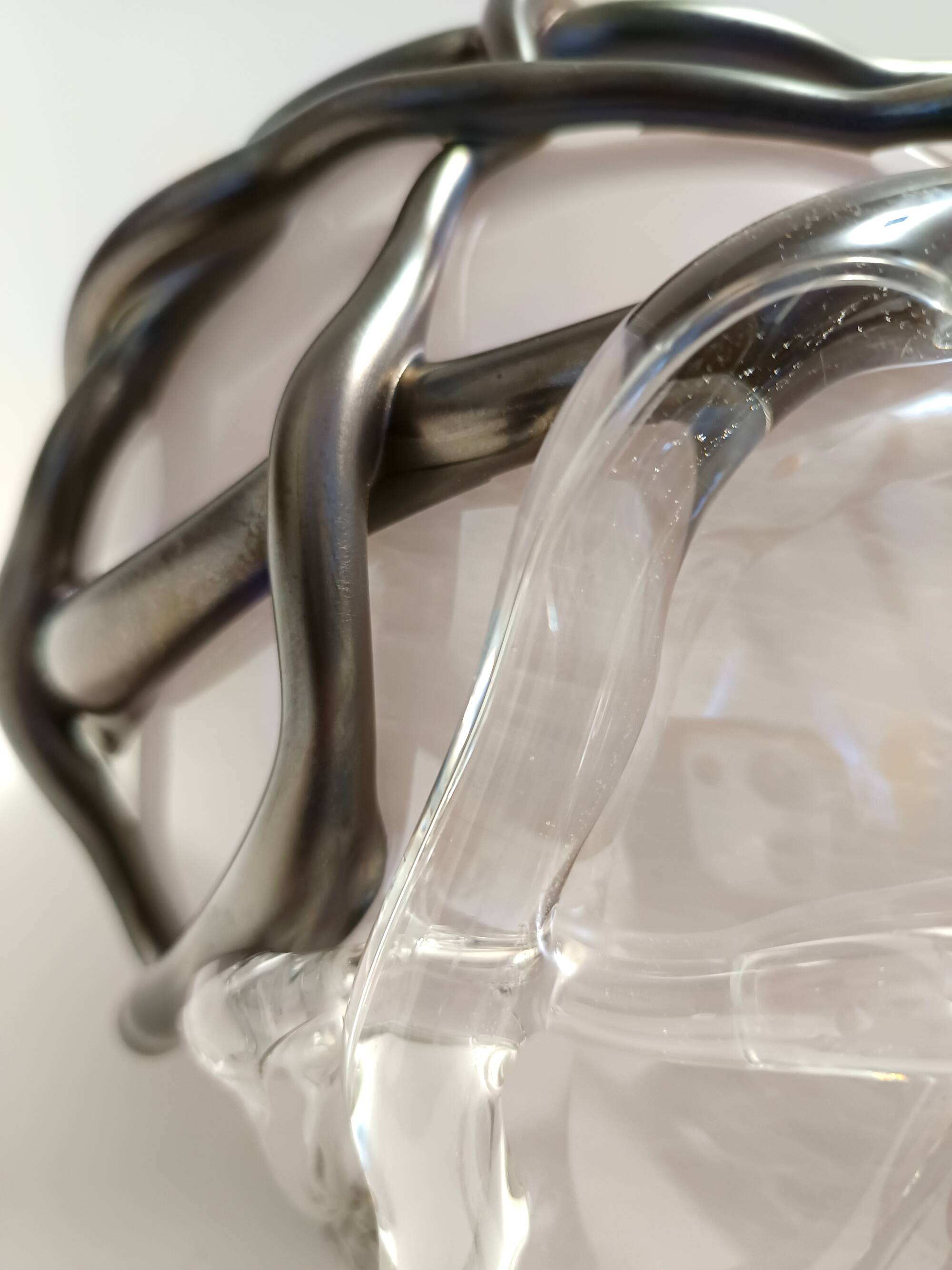 Lilac and Black Iridescent Murano Glass Vase by Sergio Costantini, Italy 19