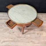 Table Basse Bouillotte De Style Louis XVI En Acajou