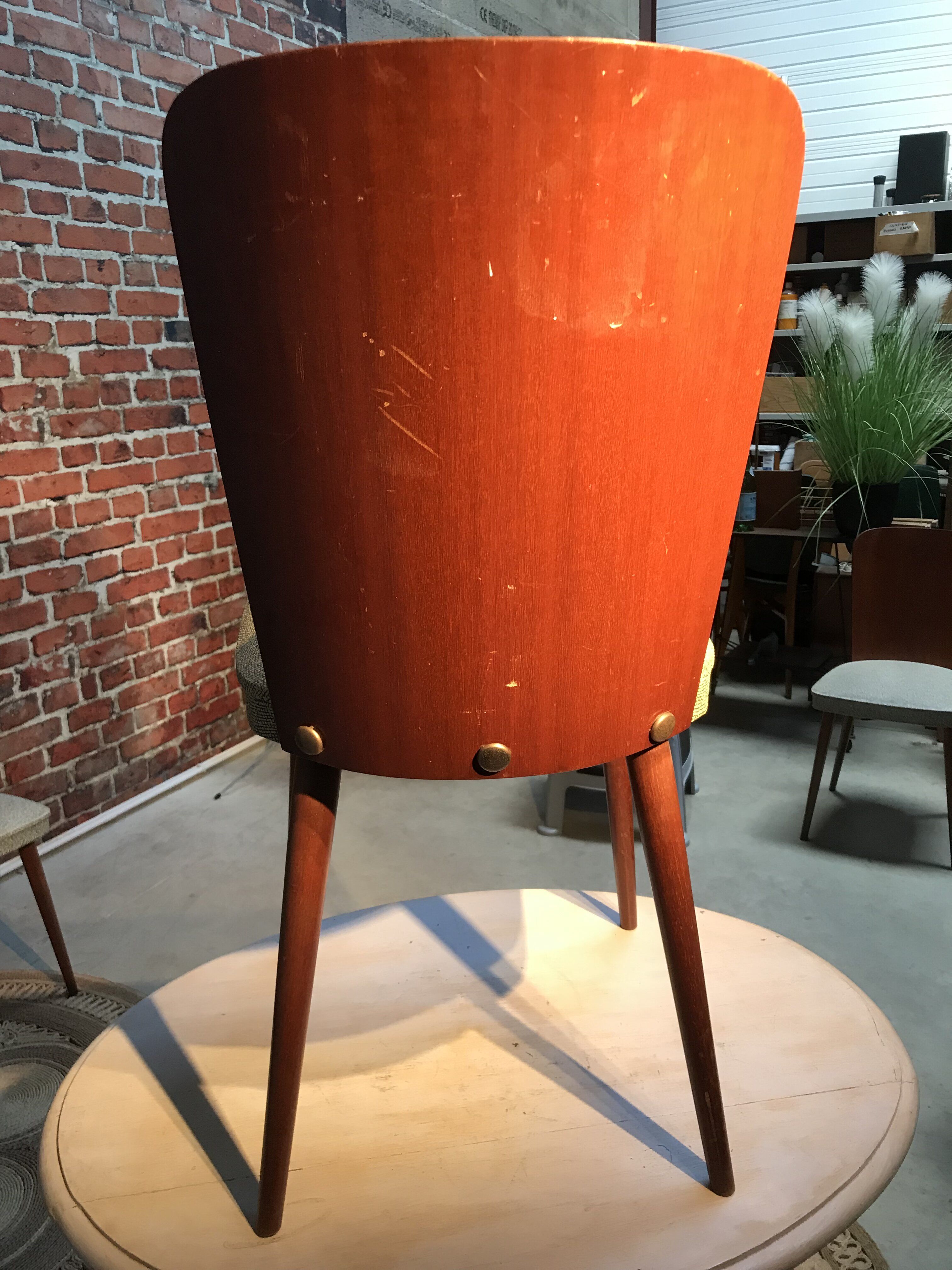 Set of 4 chairs and 1 armchair design 50s