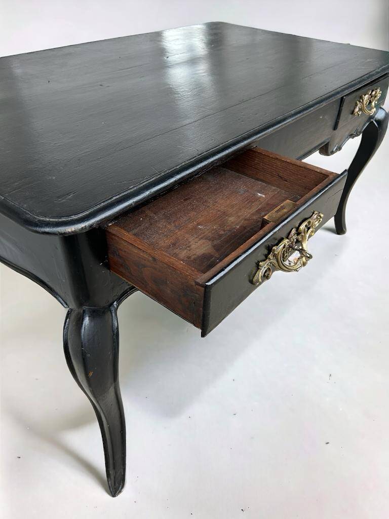 Louis XV Style Flat Desk Black Lacquered 19th Century