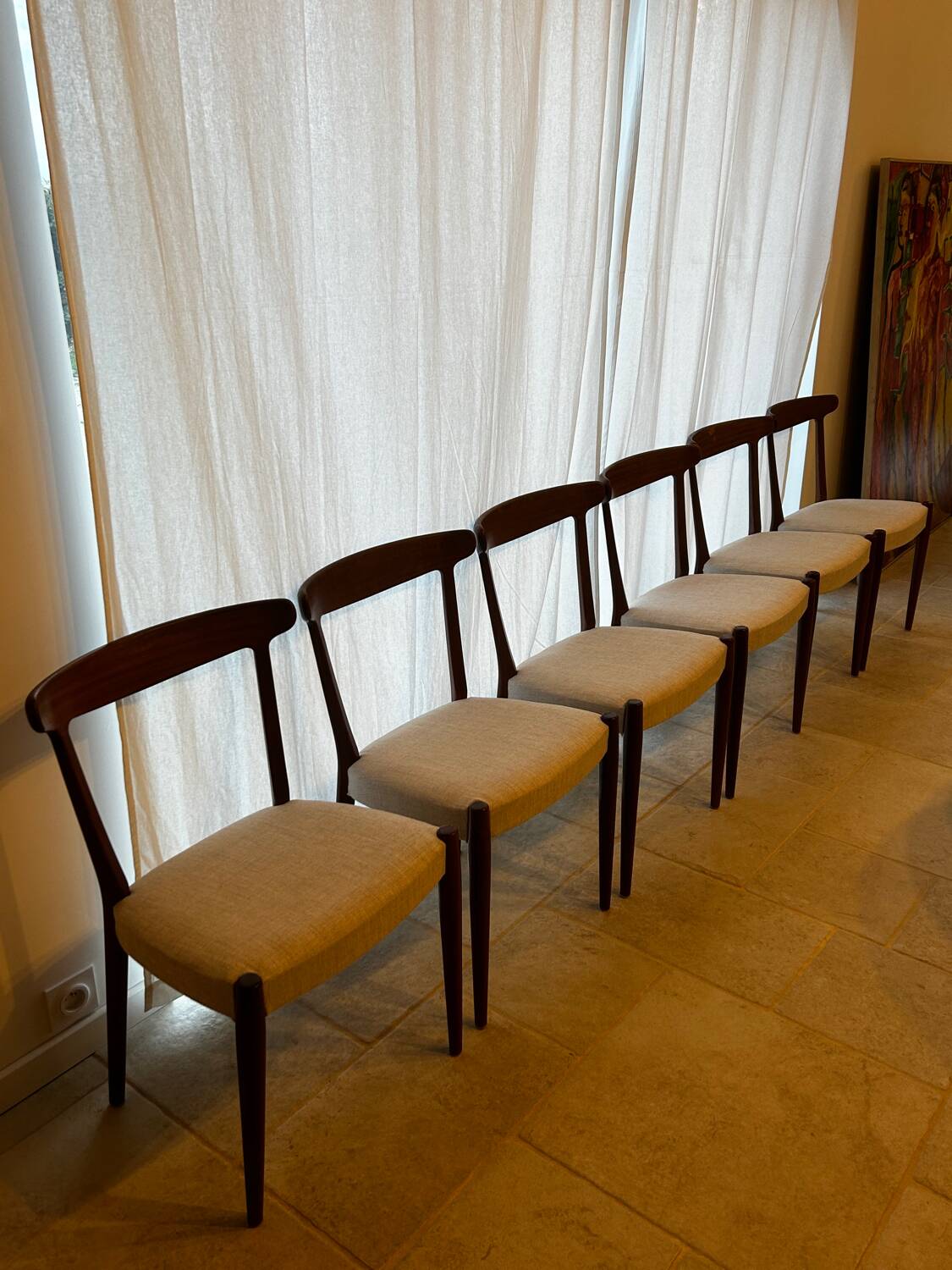 6 Scandinavian teak chairs