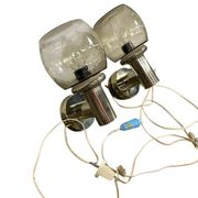 Set of 2 vintage chrome wall sconces