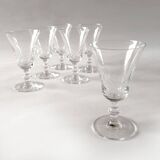 6 cut tulip glasses 1940