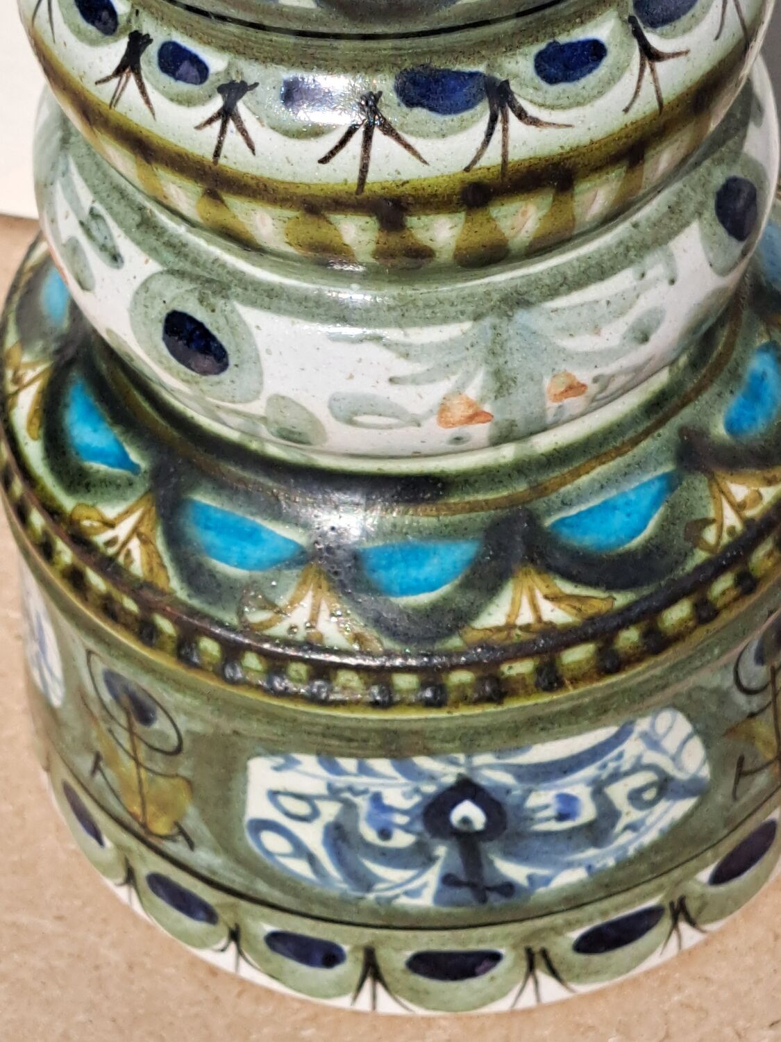 Keraluc sandstone candle holder 70s signed