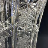Large cut crystal vase richly decorated Bohemia