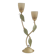 Vintage Italian Double Light Table Lamp Green Leaves Glass Shades