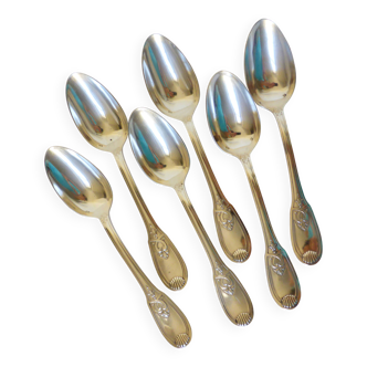 6 vintage silver-plated metal soup spoons 2106152