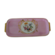 Pink cake dish with floral decoration Limoges