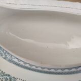 Saaucière in iron earth sarreguemines model carina decoration blue frieze