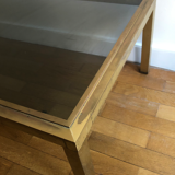 Low table smoked glass and brass