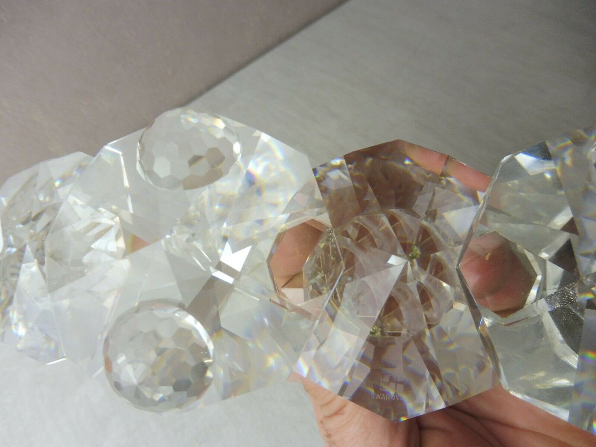 Candle holders with 3 candles, made of Swarovski crystal