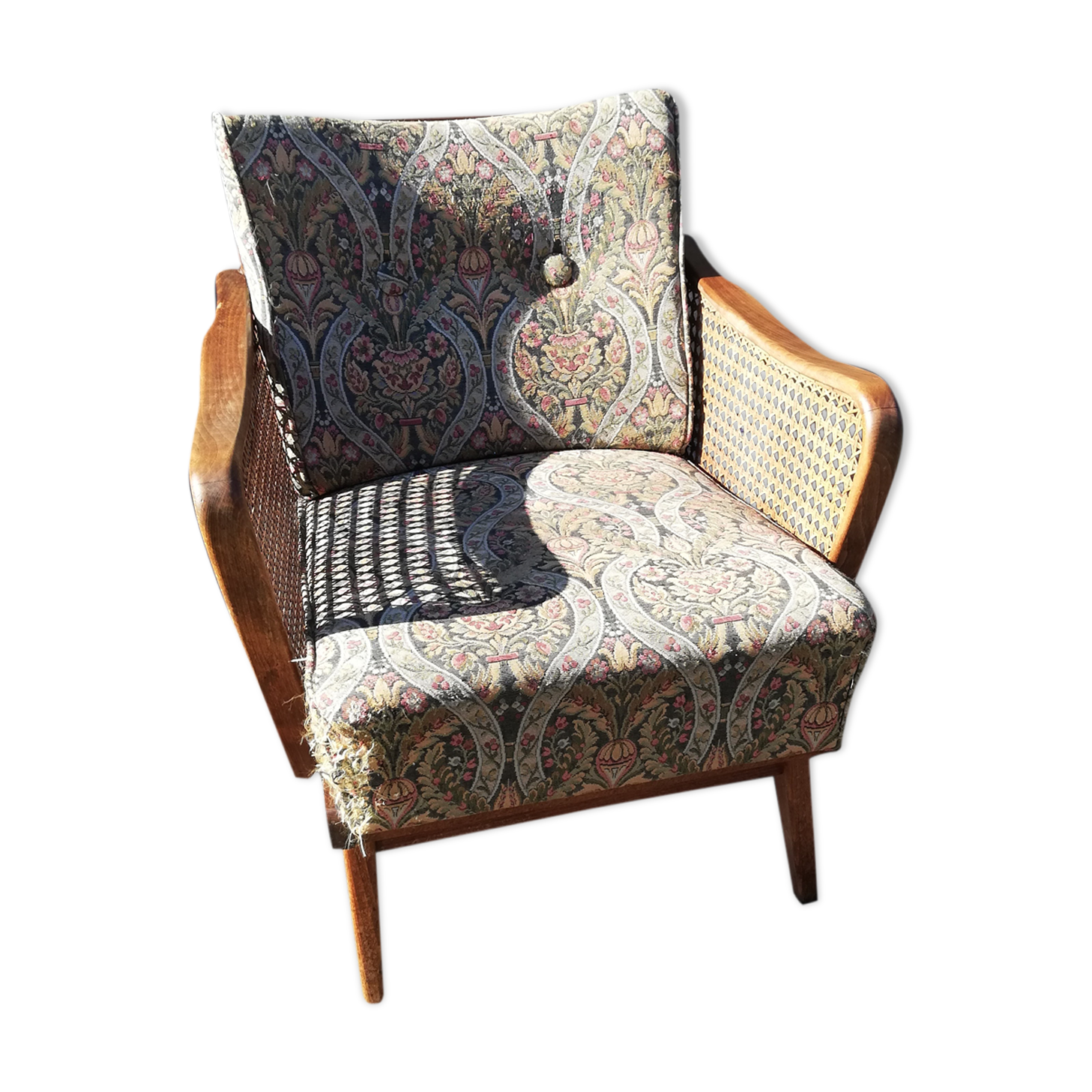 Armchair year 50 canage and compass foot