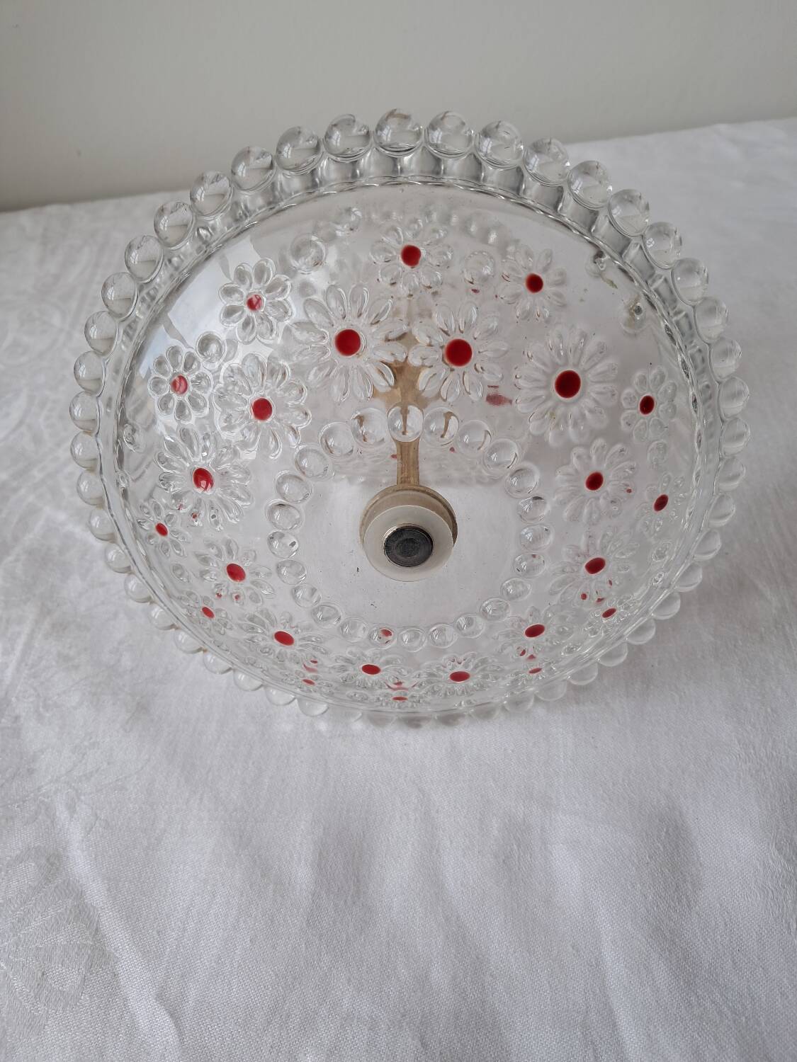 Paloma series glass tiered tray, Attributed to Walther Glas. 1970