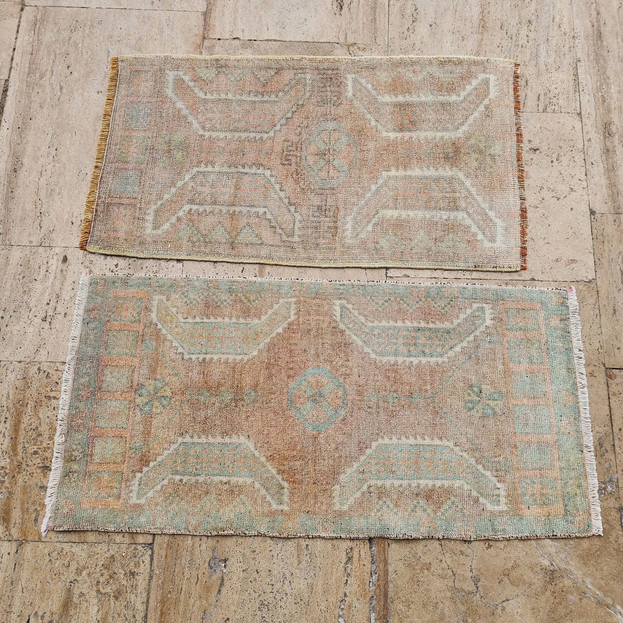 Set of 2 vintage handmade Turkish rugs 52x95 cm