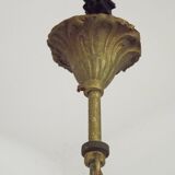 Lustre traditionnel français vintage en bronze à 5 lumières, datant du milieu du siècle dernier 5489