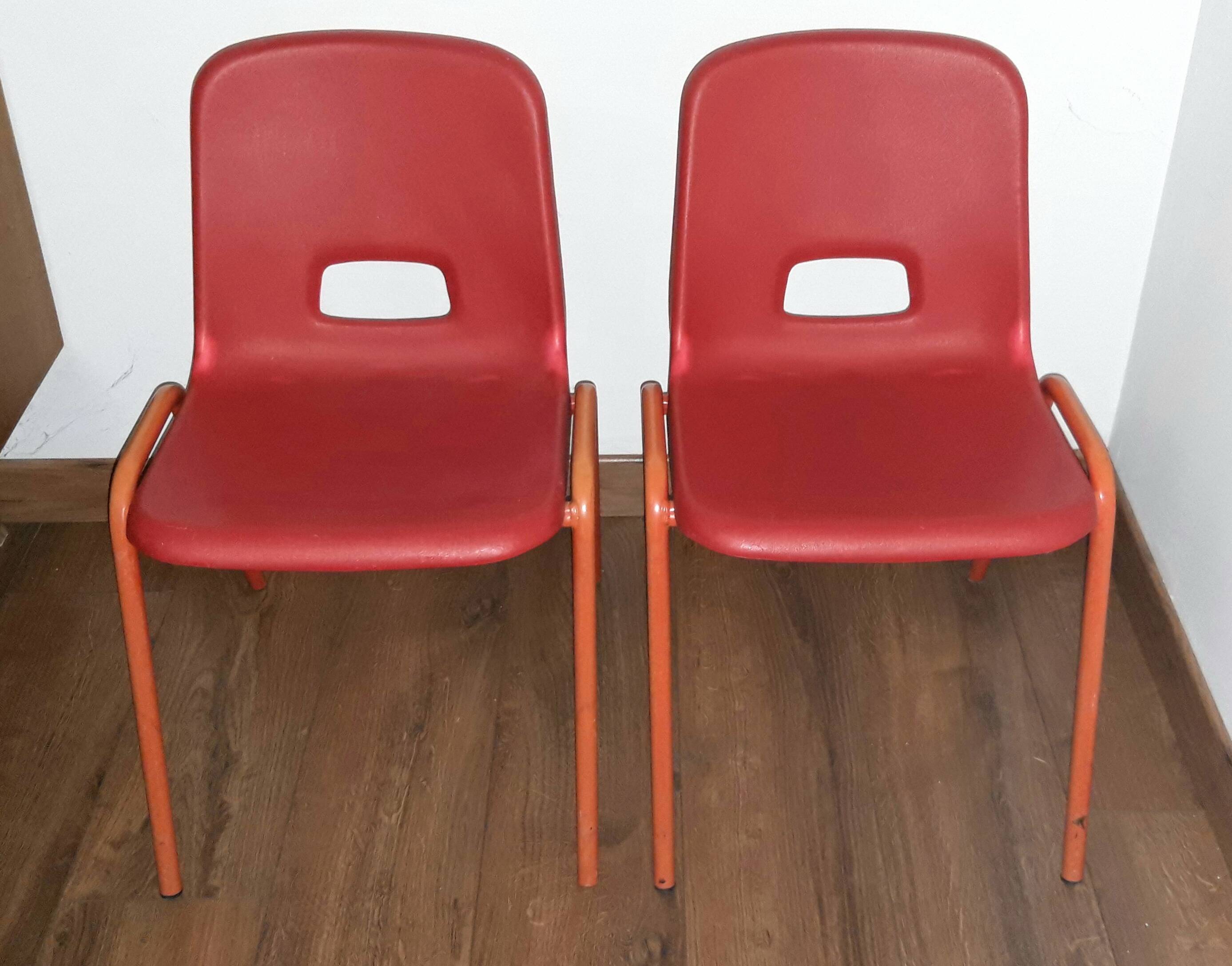 Pair of vintage red chairs