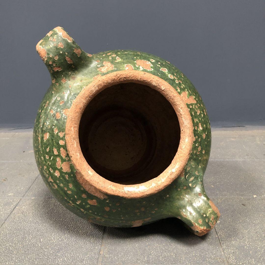 Dark green jug enamelled