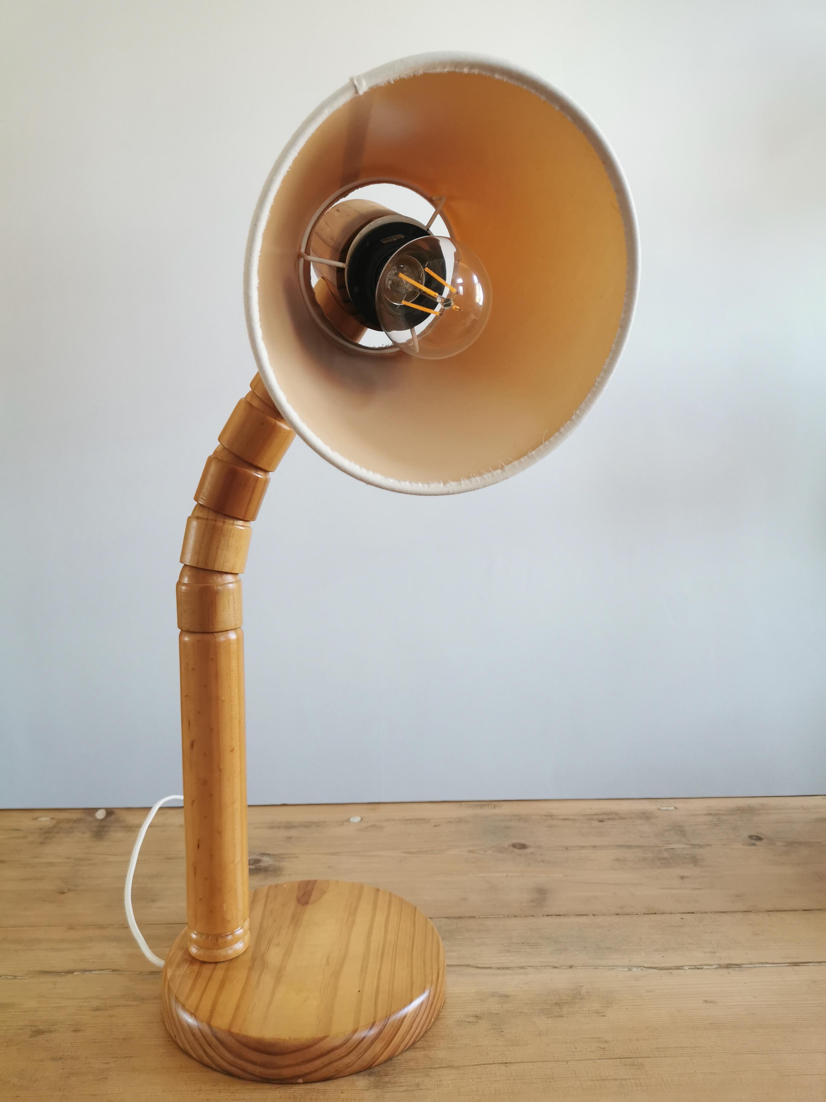 Scandinavian articulated pine lamp