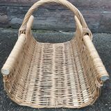Rattan wicker log basket