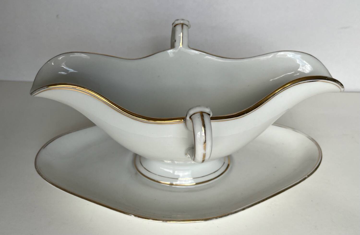 Antique Paris porcelain gravy boat