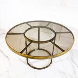 Table en laiton style Gabriella Crespi, Italie circa 1970