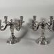 Pair of solid silver 950 candelabra in Louis XVI style