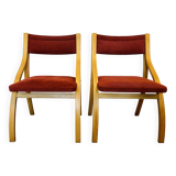 Vintage Dining Chairs by Ludvík Volák for Dřevopodnik Holešov, 1960’s, Set of 2