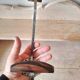Old coat rack in metal and wood