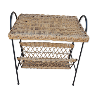 Rattan magazine rack