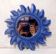 Miroir soleil bleu en bois sculpté vintage