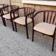 Suite de 4 fauteuils bois vintage années 80