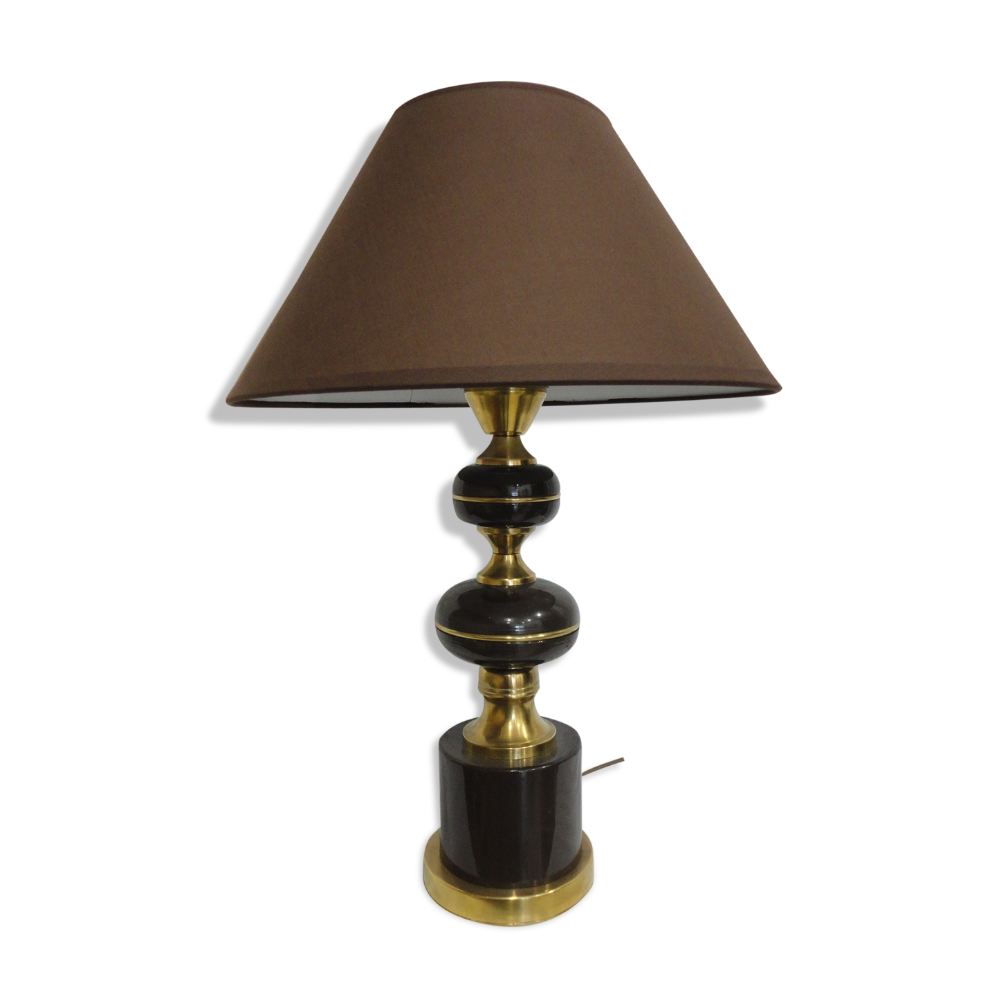Vintage 70s lamp, painted metal and brass