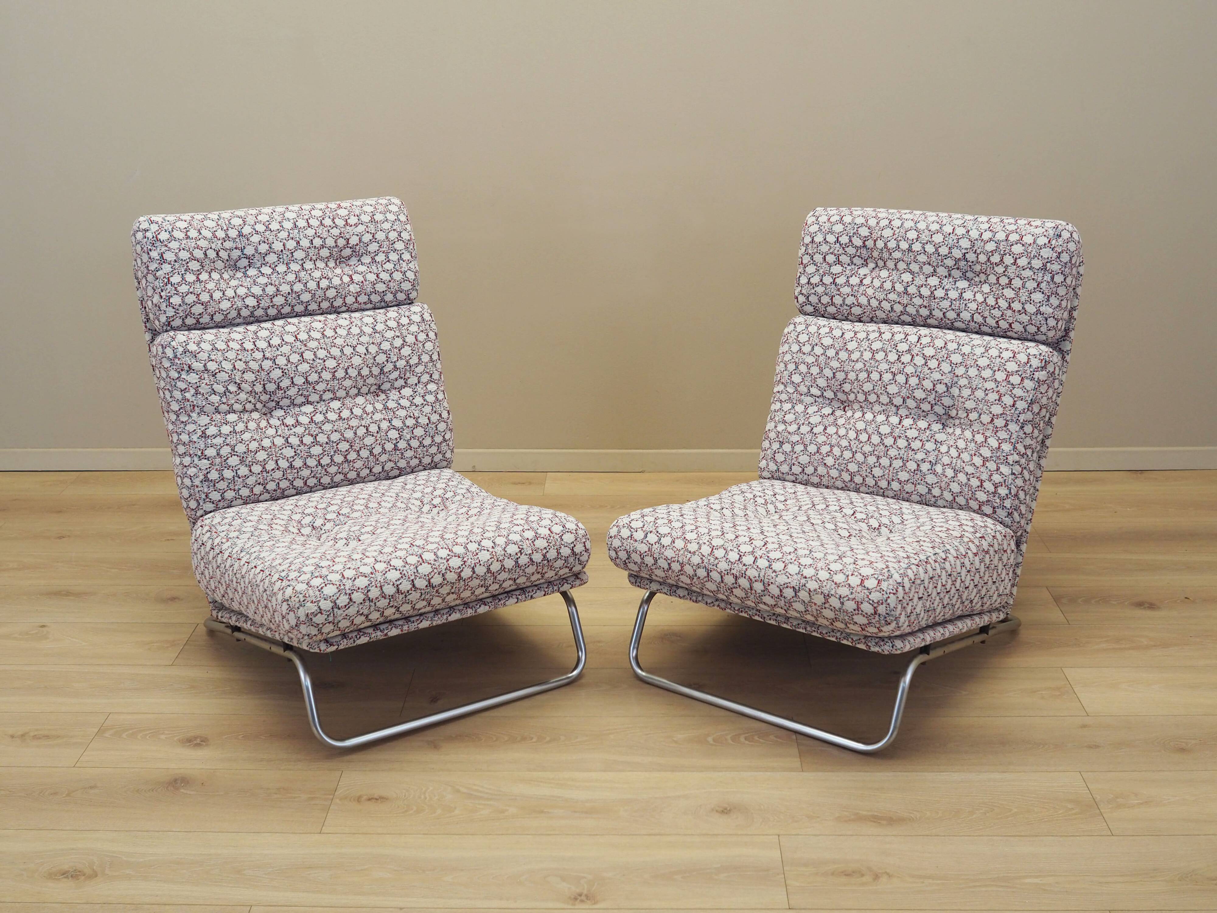 Set of lounge armchairs, Italian design, 1970s, production: Italy